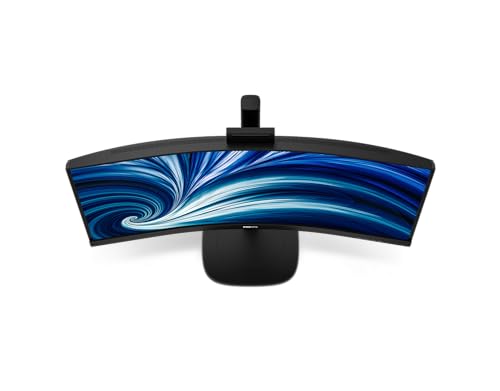 Philips 34B2U3600CH 34 Pouces QHD Moniteur incurvé, 120 Hz, Dalle VA, 4 ms GtG, Adaptive Sync, HDR10, réglage de la Hauteur, Haut-parleurs (3440 x 1440 HDMI, 2 x 2.0 DP, hub USB) Noir