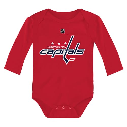 Image of Outerstuff NHL Newborn & Infants 0-24 Months Primary Logo Long Sleeve Bodysuit Creeper Romper