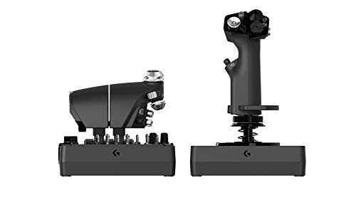 Logitech G X56 H.O.T.A.S Throttle and Joystick Flight Simulator Game Controller, 6 Dregrees of Freedom, 4 Spring Options, +189 Programmable Controls, RGB Lighting, 2x USB, PC - Black