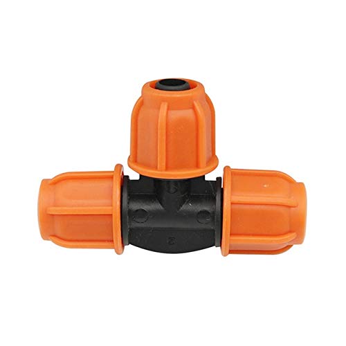 Connector 3/8" 3-Way Hose Connector Lock Nut Pipe Tee Joint Agriculture Greenhouse Irrigation Fittings Garden Accessories 50 Pcs (Color : Black, Diameter : 3/8'')