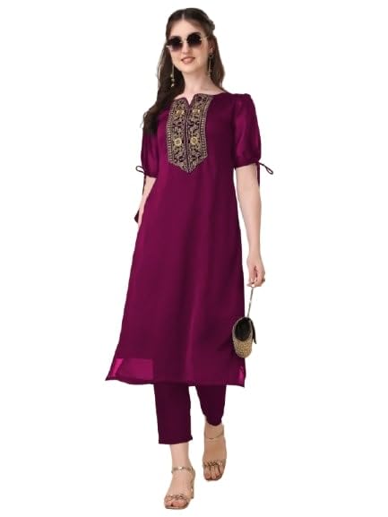 Image of Embroidery Silk Kurti