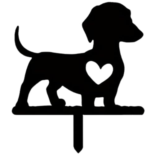 Dackel-Statue, wetterbeständiges Metall, schwarze Hundestatue,...