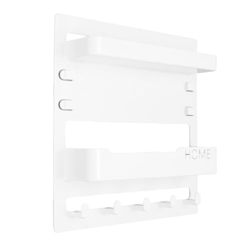 Haofy Organizzatore di Mensole di Grandi Dimensioni, Ripiano a Monte in Plastica con Ganci, Decorazioni Moderne e Installazione Semplice per Telefono, Remoto, Occhiali, Posta, Chiavi, (WHITE)