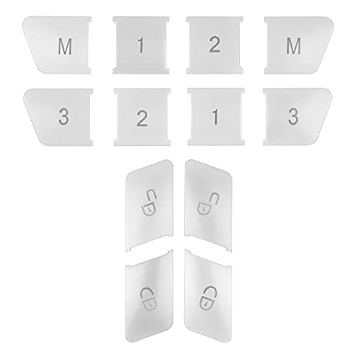 Car Door Seat Memory Lock Buttons Covers Stickers for Mercedes Benz CLA GLA GLK GLE CLS GL ML A B C E Class W204 W212 W218 X204 X166 (12 PCS Silver)