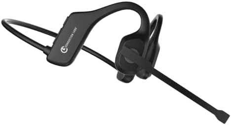 Conduction Labs - Chat - Open Air Bluetooth Headphones - Air Conduction Directional Audio - Noise Canceling Mic - Lightweight & Water Resistant - Compatible w/All Video Conferencing Platforms