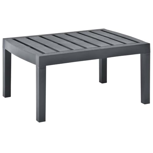 vidaXL Table de Jardin Table Basse de Terrasse Table d'Appoint de Patio Table d'Extérieur Camping Anthracite 78x55x38 cm Plastique