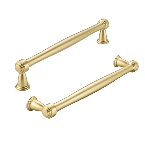 khtumeware 10 Pack 6-1/4 Inch(160mm) Brushed Gold Cabinet Pulls Matte Gold Kitchen Cabinet Handles Kitchen Cabinet Hardware for Cupboard Drawer Handles Dresser Pulls