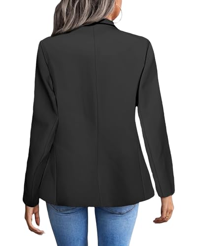 Work Blazer Jacket for Women 2023 Womens Casual Work Clothes Outfits Office Business Professional Interview Attire Plus Szie Oversize Winter Blazers Jackets Suits Suit Black L2