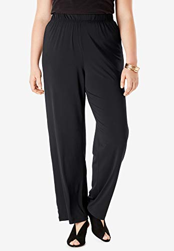 Roaman's Women's Plus Size Ultrasmooth Fabric Wide-Leg Pant3