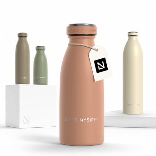 Image of LARS NYSOM Stainless Steel Insulated Water Bottle 12oz 17oz 25oz 34oz 51oz | Insulated Thermo Flask for Hot and Cold Beverages | Leakproof Drinking Bottle (Blush Rose, 11.9oz)