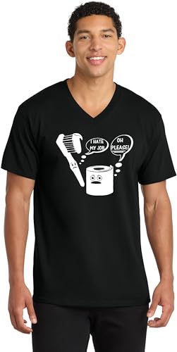 Image of I Hate My Job Toothbrush Toilet Paper Funny Top Toothbrush Toilet Paper Humor Graphic Cotton Tee Adult Youth Tall Men Women