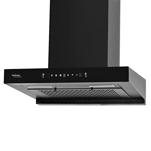 Hindware Smart Appliances Regina 60 cm Chimney| 1300 CMH | Filterless | Auto Clean | Maxx Silence | Touch Control, Motion Sensors | 10 Yrs Warranty on Motor & 2 Yrs on Product | Wall Mounted (Black)