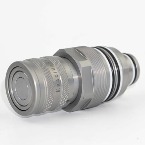 Image of 6680018 Female Flat Face Hydraulic Coupler (46mm) | 4BD4FI manifold block (46mm) skid steer loader (6680018) Electroplated Zinc Nickel Version