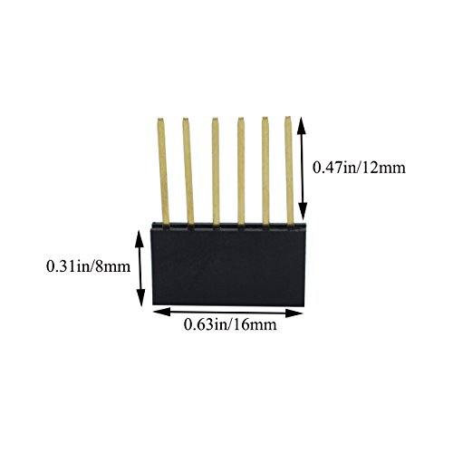 Didamx 120Pcs 2.54Mm 6Pin 8Pin 10Pin 10Mm Long Needle Female Pin/Double Row 3-Pins Header Strip Stackable Header #TOP3