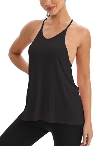 Mippo Workout Tops for Women Racerback Tank Open Back Athletic Shirts Gym Clothes Loose Fit2