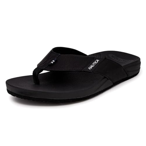 Image of Nautica Men's Flip Flop Shower Sandals Slides - Comfortable Waterproof Beach Footwear Slip-On Thong (Medium /Wide Width)