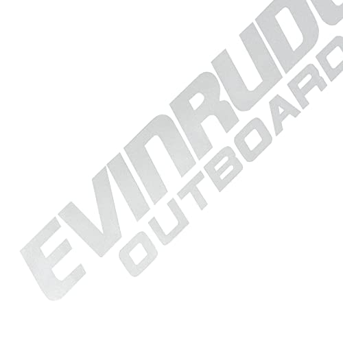 Image of 2pcs Vinyl Evinrude Outboard Graphics Decals Replacement for Boat Outboard Motor Stickers (White)