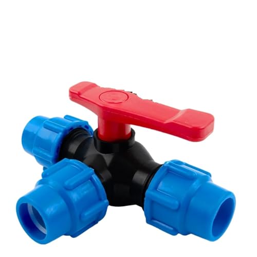 Válvula de bola PE de 3 vías con conexión de 25mm para regular flujo 2