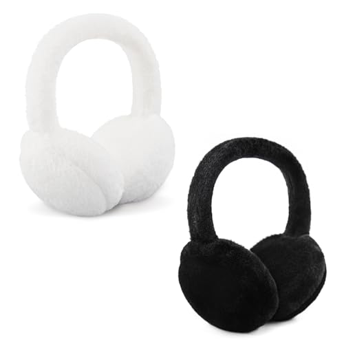 Women Ear Muffs Winter Fuzzy Warmers White