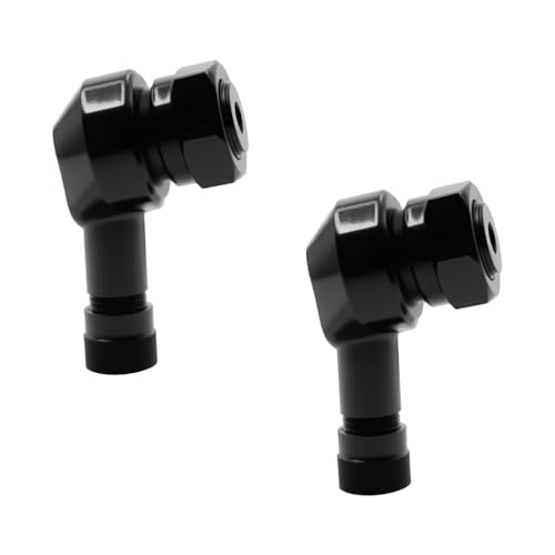 2PCS Valve Coudée Moto 90 Degrés en Aluminium, Set of 2 Motorcycle Angle Valves pour Gonflage Facile, Valve pour Jante Alu Étanche pour Pneus Tubeless Moto...