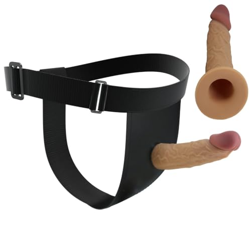 CUPIDO TOYS Strap on cavo indossabile uomo, Dildo indossabile in SILICONE, Strapon cintura fallica per Uomo, Pene indossabile vuoto che prolunga pene, Guaina fallica con cintura