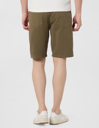 Image of The Indian Garage Co Men Slim Fit Solid Mid-Rise Chino Shorts