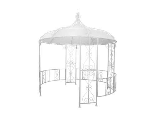 Vente-unique - Kiosque de Jardin en métal façon Fer forgé D300 x H305 cm - Blanc - TILCARA
