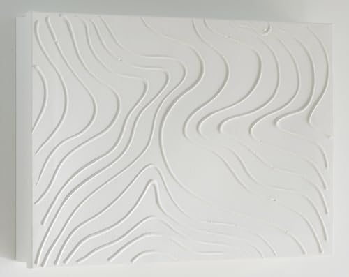 Tapa De Contador Pintada A Mano, Toda En Blanco, Minimalista, Ondas En Relieve, 100 Original Grande