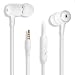 SMARTED Wired Cell Phone Headsets Noise Cancelling Earphone Metal Material with Mic and Volume Control for 3.5mm Audio Devices Mobile Phone (White)