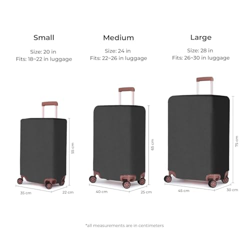 Image of Plain Polyester Suitcase Cover Stretchable Trolley Bag Protective Cover Dust and Scratch Resistant Luggage Cover for Travel (Plain-Grey-S)