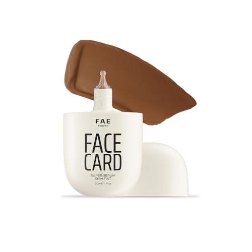 Image of FAE Beauty Face Card 4-in-1 Super Serum Skin Tint | Hydrates, Primes, Provides Coverage & Protects with SPF | Lightweight, Dewy Finish | 30 Shades for Indian Skin Tones | Shade - 91W - Warm