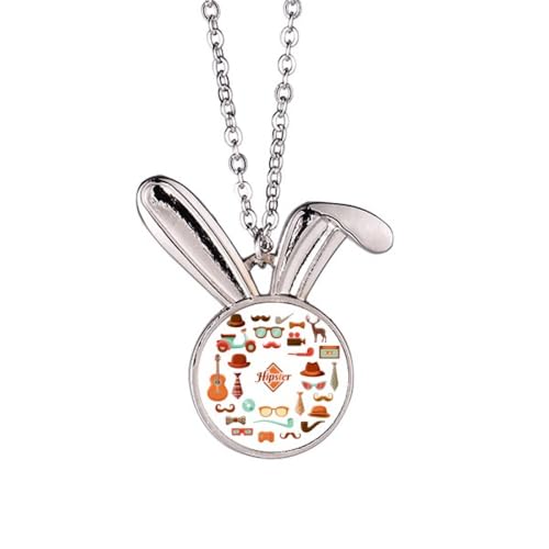 Collier lapin guitare pendentif animal de musique originale et tendance