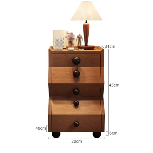 Table de chevet mince en bois marron pour ranger les petits espaces - 3