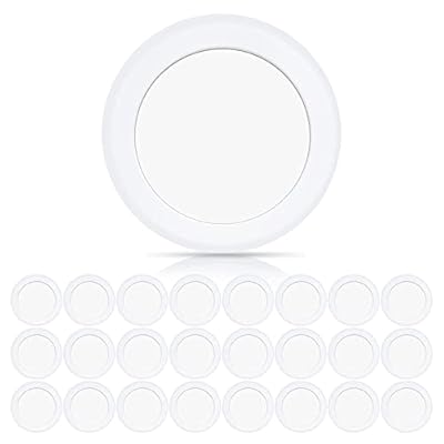 ECOELER 24 Pack 6 Inch LED Low Profile Flush Mount Disk Light, 16.5W,1000 Lumens, 4000K Cool White, Dimmable Recessed Surface Mount Lighting Fixture Installs into J-Box or Recessed Can, ETL Listed