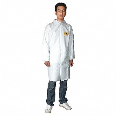 CONDOR 30C587 Disposable Lab Coat, White, L, PK30