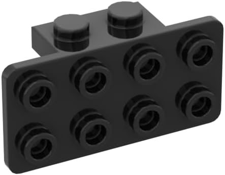 Gobricks GDS-639 93274 Hinge Plate Bracket 1 x 2-2 x 4, Black, 10 pcs | Compatible with LEGO bricks. MOC components for major building brands, consistent color matching.