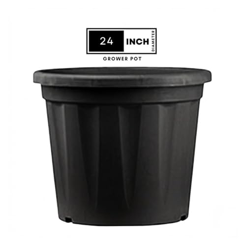 Image of 24 Inch Heavy Duty Plastic Planter | Grower Pot /Garden Pot for Home & Garden (Black) (Pack of 2)