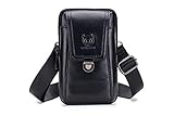  Smartfontasche, Echt Leder, Schultertasche, Gürteltasche. LxHxB(11x18x3-4)