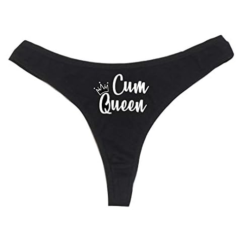Dirty Girl Undies Cum Queen Women's High Rise Sexy Thong, Dirty Undies! Small Black Cover