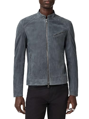 Veste de motard pour homme John Varvatos blouson en cuir noir ajusté