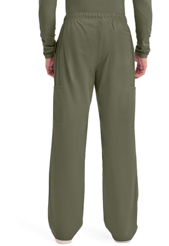 Cherokee Scrubs for Men Tapered Leg Cargo Scrub Pants with Zip Fly, 5 Pockets Elastic Waist 2-Way Stretch & Easy Care – WW190
