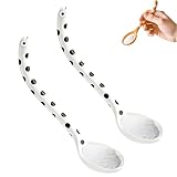 Cuillère originale en forme d'anguille, accessoire de table original et mignon, cuillère à dessert réaliste en forme de créature marine, pour desserts, café et thé, cadeau de Noël amusant (A*2pcs)