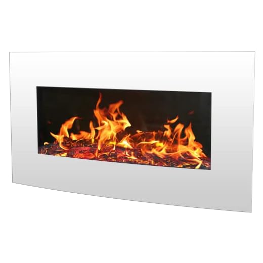 BREAKLING Chimenea eléctrica de Pared con calefacción, Efecto de Llama Leds - Chimenea Decorativa bajo Consumo - Mando a Distancia - 2000W - Blanco