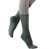 [DAYCLOSET] レディース ヨガソックス 滑り止め付き リブ丈 厚手 吸汗速乾 フィットネス (JP,アルファベット, Free Size(22.5-25.0cm), 標準,グリーン) socks018