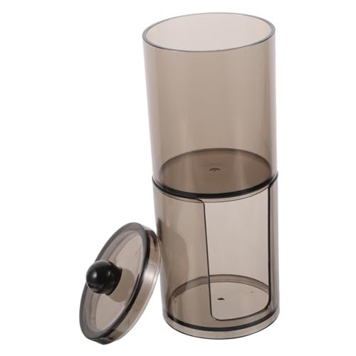 Homoyoyo Organizador Doble para Bastoncillos y Discos de Algodón Dispensador Compacto Redondo Negro Caja Transparente para Baño y Viaje Almacenamiento para