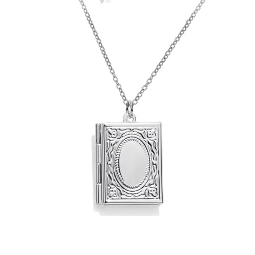 Image of SAUNUCHI 2pcs Polishing Stainless Steel Necklace Lockets with 50cm/20inch Chain Memorable Personalized Gift Oval Photo Holder for Jewelry Pendant Diy Making (steel)