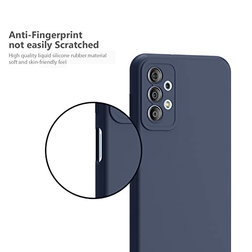 Image of WOW IMAGINE Ultra Slim Soft Rubberised Back Cover Case for Samsung Galaxy A33 5G | Inner Velvet Fabric Lining | Matte Silicone Flexible Camera Protection Back Cover - Blue