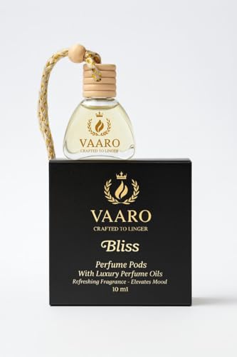 Image of VAARO Hanging Car Perfume Pods - Crafted to Linger (BLISS)| Air Freshner Diffuser with wooden Cap |Natural Luxury Oils| Long Lasting Perfume Pod|Fruity Fragrance For Car Interior| Car Perfume