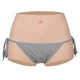 HMWBFGYM Realistic Silicone Fake Vagina Panty Hiding Gaff Boxer Briefs Underwear Hip Shaper Pad Crossdressing Apparel,Ivory,M