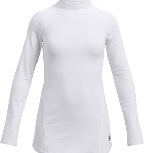 T-shirt Mock respirant Under Armour Cozy blanc isolant fille YL